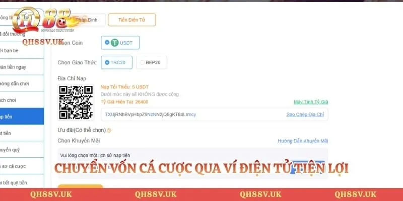Nạp Tiền QH88 - Chuyển Vốn Cá Cược Siêu Tốc, An Toàn 4 Chuyển vốn cá cược qua ví điện tử tiện lợi