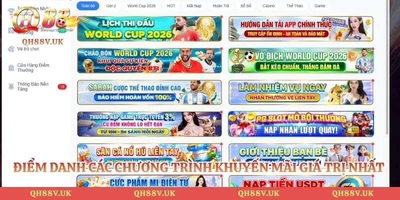 QH88 UK | TRANG CHỦ QH88.COM UY TÍN CÓ LINK +100K MỚI 84 Điểm danh các chương trình khuyến mãi giá trị nhất năm
