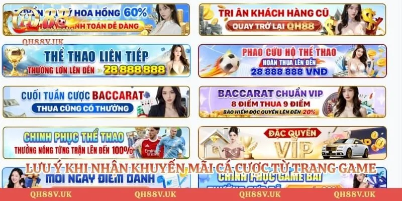 Khuyến mãi QH88 5 Lưu ý khi nhận khuyến mãi cá cược từ trang game