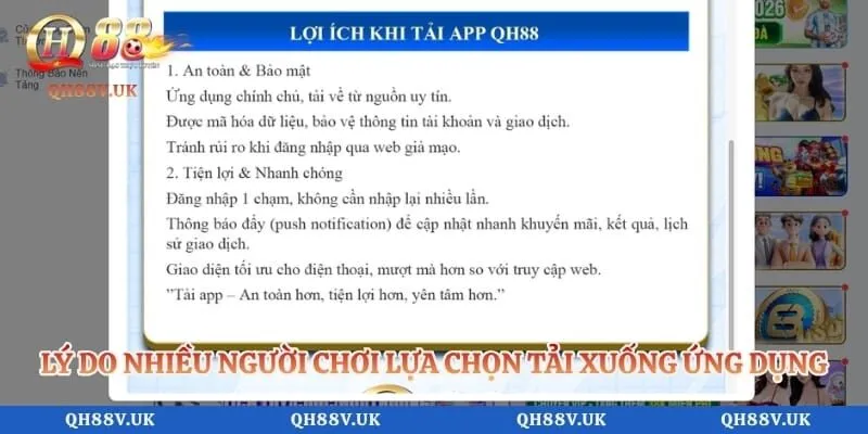 Lý do nhiều người chơi lựa chọn tải xuống ứng dụng cá cược
