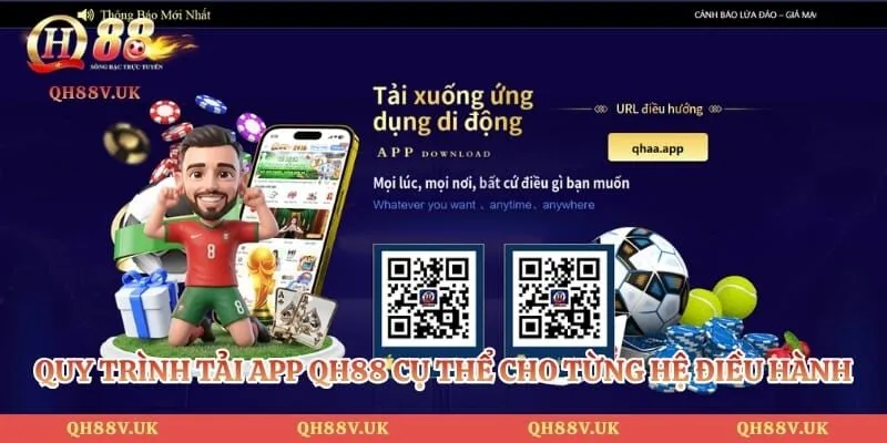Quy trình tải app QH88 cụ thể cho từng hệ điều hành