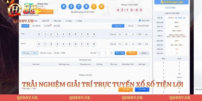 Xổ Số QH88 3 Trải nghiệm giải trí trực tuyến xổ số tiện lợi